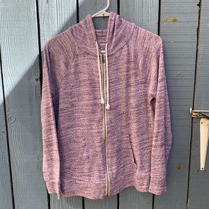 Sonoma Purpled Washed Faded Lightweight Light Sweater Hoodie Zip Up Women's Sz M
